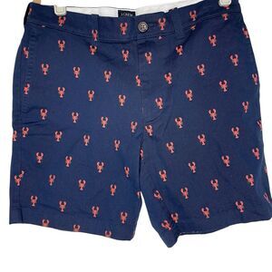 J Crew Lobster Shorts Crawfish All Over Print Chino 7" Inseam New Blue Red 29